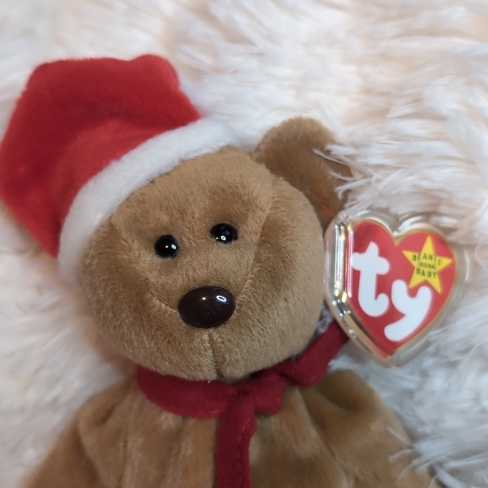 TY Beanie Babies 1997 TEDDY Bear retired vintage stuffed animal toy BD 12-25-96 - Picture 2 of 8